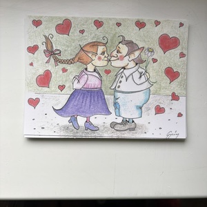 Képeslap - Valentin napi pár - Meska.hu