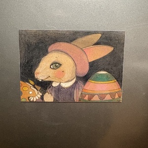 Hűtőmágnes - Húsvéti nyúl hímes tojással, Otthon & Életmód, Konyhafelszerelés, tálalás, Konyhai dekoráció, Hűtőmágnes, Fotó, grafika, rajz, illusztráció, MESKA