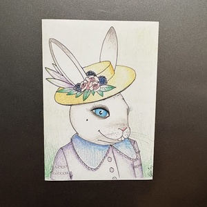 Hűtőmágnes - Kedves húsvéti nyuszihölgy, Otthon & Életmód, Konyhafelszerelés, tálalás, Konyhai dekoráció, Hűtőmágnes, Fotó, grafika, rajz, illusztráció, MESKA