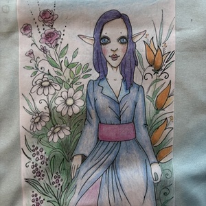 Világoszöld vászonszatyor entlány mintával - táska & tok - bevásárlás & shopper táska - shopper, textiltáska, szatyor - Meska.hu