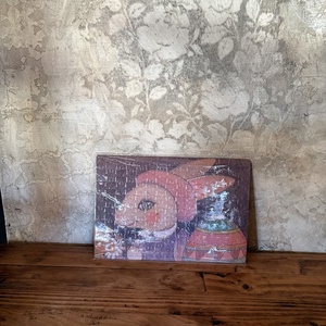 Hűtőmágnes puzzle - Húsvéti nyúl hímes tojással, Otthon & Életmód, Konyhafelszerelés, tálalás, Konyhai dekoráció, Hűtőmágnes, Fotó, grafika, rajz, illusztráció, MESKA