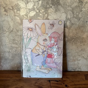 Hűtőmágnes puzzle - Húsvéti nyúl tojást fest, Otthon & Életmód, Konyhafelszerelés, tálalás, Konyhai dekoráció, Hűtőmágnes, Fotó, grafika, rajz, illusztráció, MESKA