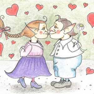 Képeslap - Valentin napi pár - otthon & életmód - papír, írószer - ajándékozás kellékei - képeslap, üdvözlőlap - Meska.hu