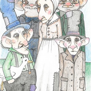 Képeslap - Furcsa társaság - otthon & életmód - papír, írószer - ajándékozás kellékei - képeslap, üdvözlőlap - Meska.hu