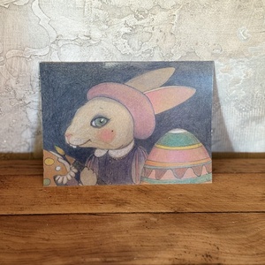 Képeslap - Húsvéti nyúl hímes tojással, Ünnepi díszek, dekorációk, Húsvéti díszek és dekorációk, Húsvéti képeslapok, Fotó, grafika, rajz, illusztráció, MESKA