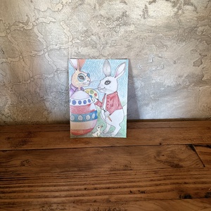 Képeslap - Húsvéti tojásfestés, Ünnepi díszek, dekorációk, Húsvéti díszek és dekorációk, Húsvéti képeslapok, Fotó, grafika, rajz, illusztráció, MESKA