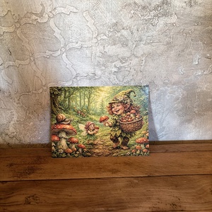 Képeslap - Manólány az erdőben, Otthon & Életmód, Papír, írószer, Ajándékozás kellékei, Képeslap, üdvözlőlap, Fotó, grafika, rajz, illusztráció, MESKA