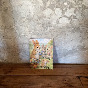 Képeslap - vicces húsvéti nyuszi család, Ünnepi díszek, dekorációk, Húsvéti díszek és dekorációk, Húsvéti képeslapok, Fotó, grafika, rajz, illusztráció, MESKA