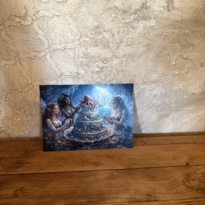 Képeslap - sellők tenger gyümölcsei tortával, Otthon & Életmód, Papír, írószer, Ajándékozás kellékei, Képeslap, üdvözlőlap, Fotó, grafika, rajz, illusztráció, MESKA