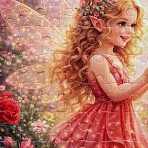 Hűtőmágnes puzzle - Tündér gyerekek Valentin napon - otthon & életmód - konyhafelszerelés, tálalás - konyhai dekoráció - hűtőmágnes - Meska.hu