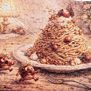 Hűtőmágnes puzzle - Menekülő gesztenyék - otthon & életmód - konyhafelszerelés, tálalás - konyhai dekoráció - hűtőmágnes - Meska.hu