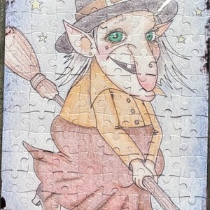 Hűtőmágnes puzzle - Boszorkány - otthon & életmód - konyhafelszerelés, tálalás - konyhai dekoráció - hűtőmágnes - Meska.hu