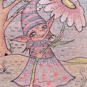 Hűtőmágnes puzzle - Tavaszi manólány - otthon & életmód - konyhafelszerelés, tálalás - konyhai dekoráció - hűtőmágnes - Meska.hu