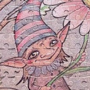 Hűtőmágnes puzzle - Tavaszi manólány - otthon & életmód - konyhafelszerelés, tálalás - konyhai dekoráció - hűtőmágnes - Meska.hu