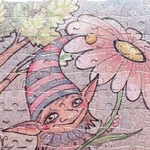 Hűtőmágnes puzzle - Tavaszi manólány - otthon & életmód - konyhafelszerelés, tálalás - konyhai dekoráció - hűtőmágnes - Meska.hu