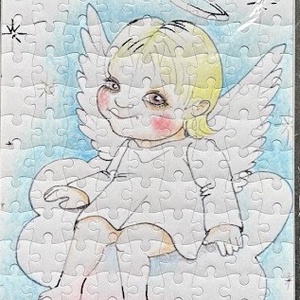 Hűtőmágnes puzzle - Angyalka - otthon & életmód - konyhafelszerelés, tálalás - konyhai dekoráció - hűtőmágnes - Meska.hu