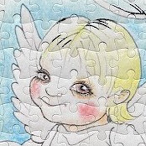 Hűtőmágnes puzzle - Angyalka - otthon & életmód - konyhafelszerelés, tálalás - konyhai dekoráció - hűtőmágnes - Meska.hu