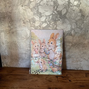 Hűtőmágnes puzzle - Húsvéti vicces tojásfestő nyulak, Otthon & Életmód, Konyhafelszerelés, tálalás, Konyhai dekoráció, Hűtőmágnes, Fotó, grafika, rajz, illusztráció, MESKA