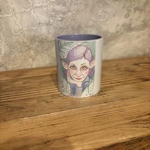 Lila hajú manólány bögre, Otthon & Életmód, Konyhafelszerelés, tálalás, Tálalás, Bögre & Csésze, Fotó, grafika, rajz, illusztráció, MESKA