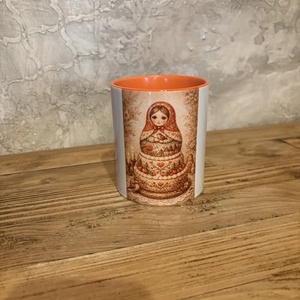 Matrjoska baba bögre, Otthon & Életmód, Konyhafelszerelés, tálalás, Tálalás, Bögre & Csésze, Fotó, grafika, rajz, illusztráció, MESKA