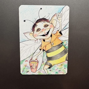 Hűtőmágnes - Méhecske, Otthon & Életmód, Konyhafelszerelés, tálalás, Konyhai dekoráció, Hűtőmágnes, Fotó, grafika, rajz, illusztráció, MESKA