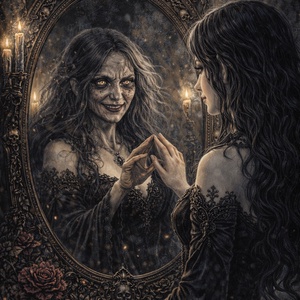 Piros vászonszatyor boszorkánytükör mintával - táska & tok - bevásárlás & shopper táska - shopper, textiltáska, szatyor - Meska.hu