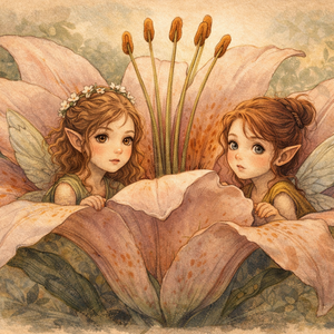 Fehér vászonszatyor kistündérek a virágban mintával - táska & tok - bevásárlás & shopper táska - shopper, textiltáska, szatyor - Meska.hu