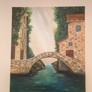 Bridge at Dawn, Művészet, Festmény, Akril, Festészet, MESKA