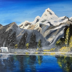 Reggeli pára, Művészet, Festmény, Akril, Festészet, MESKA