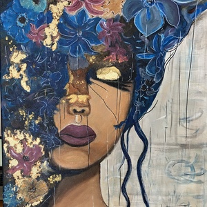 Mind�s Garden � arannyal, Művészet, Festmény, Akril, Festészet, MESKA