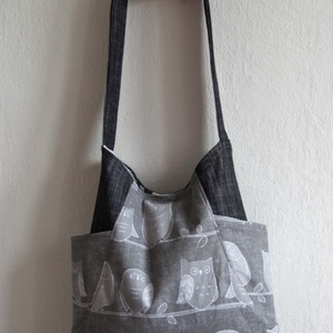 Szürke baglyos táska, válltáska - Meska.hu