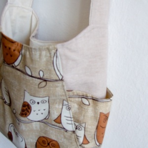 AKCIÓÓÓ - Baglyos táska, válltáska - Bézs és barna -  - Meska.hu