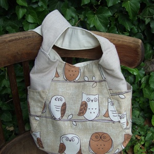 AKCIÓÓÓ - Baglyos táska, válltáska - Bézs és barna -  - Meska.hu