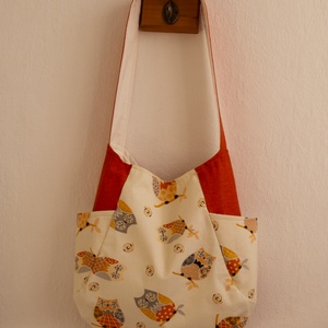 AKCIÓÓÓ - Baglyos táska, válltáska - Bézs és barna - Meska.hu