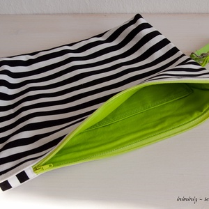 Nagy csíkos neszi, szütyő, táska, pelenkázótáska - zöld -  - Meska.hu