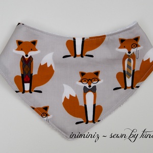 Rókás előke, nyálkendő, partedli - (2-es sz. szürke) - Meska.hu