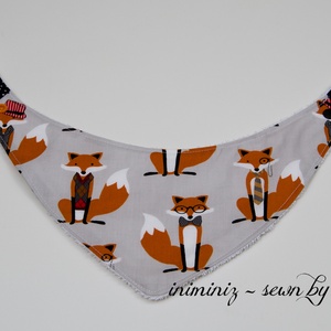 Rókás előke, nyálkendő, partedli - (2-es sz. szürke) -  - Meska.hu