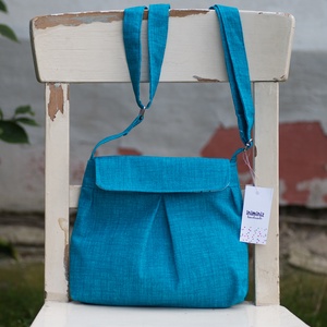 Kislány táska - türkiz oldaltáska - Meska.hu