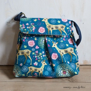 Őzikés kislány táska - türkiz oldaltáska/válltáska - Meska.hu