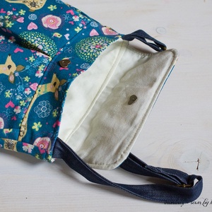 Őzikés kislány táska - türkiz oldaltáska/válltáska -  - Meska.hu