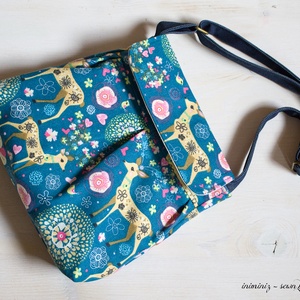 Őzikés kislány táska - türkiz oldaltáska/válltáska -  - Meska.hu