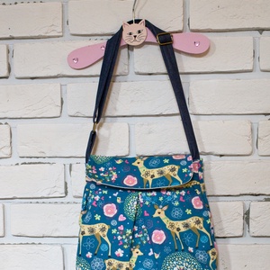 Őzikés kislány táska - türkiz oldaltáska/válltáska -  - Meska.hu