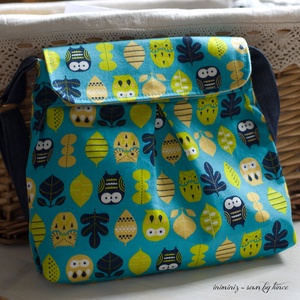 Baglyos kislány táska - türkiz/zöld oldaltáska/válltáska -  - Meska.hu