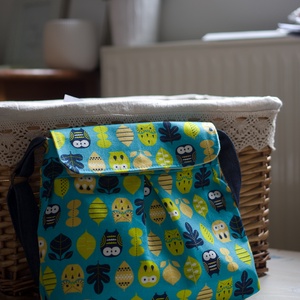 Baglyos kislány táska - türkiz/zöld oldaltáska/válltáska -  - Meska.hu