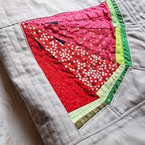 Dinnye patchwork blokkal díszített shopper táska - Meska.hu