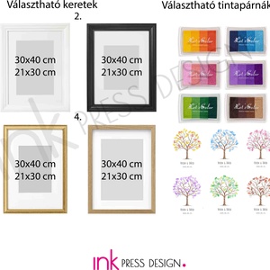 Esküvői ujjlenyomat vendégkönyv - minimalista ifjú pár - esküvő - emlék & ajándék - vendégkönyv - Meska.hu