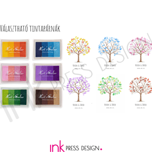 Esküvői ujjlenyomat vendégkönyv - minimalista ifjú pár - esküvő - emlék & ajándék - vendégkönyv - Meska.hu