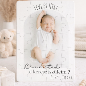 Keresztszülő felkérő ajándék � egyedi puzzle, Baba - mama, Keresztelő kellékek, Keresztszülő felkérő, Fotó, grafika, rajz, illusztráció, MESKA