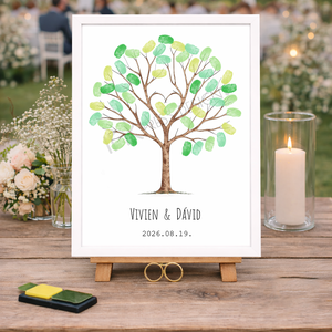 Esküvői ujjlenyomatfa vendégkönyv, Esküvő, Emlék & Ajándék, Vendégkönyv, Fotó, grafika, rajz, illusztráció, MESKA