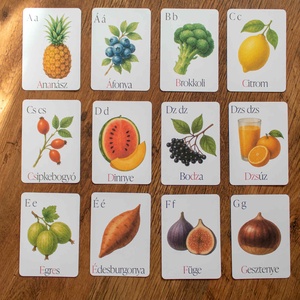 Abc kártyák - Zöldségek, gyümölcsöl - művészet - grafika & illusztráció - digitális - Meska.hu